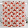 Hand-Drawn Cute Mushroom Print Shower Curtain, Trendy Modern Bath Accessory with Minimalist Geometric Design