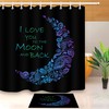 Hand-Drawn Moon Flowers Paisley Design Waterproof Fabric Shower Curtain