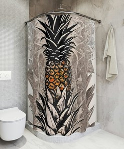 Hand-Drawn Plants Greenhouse Botanical Print Shower Curtain