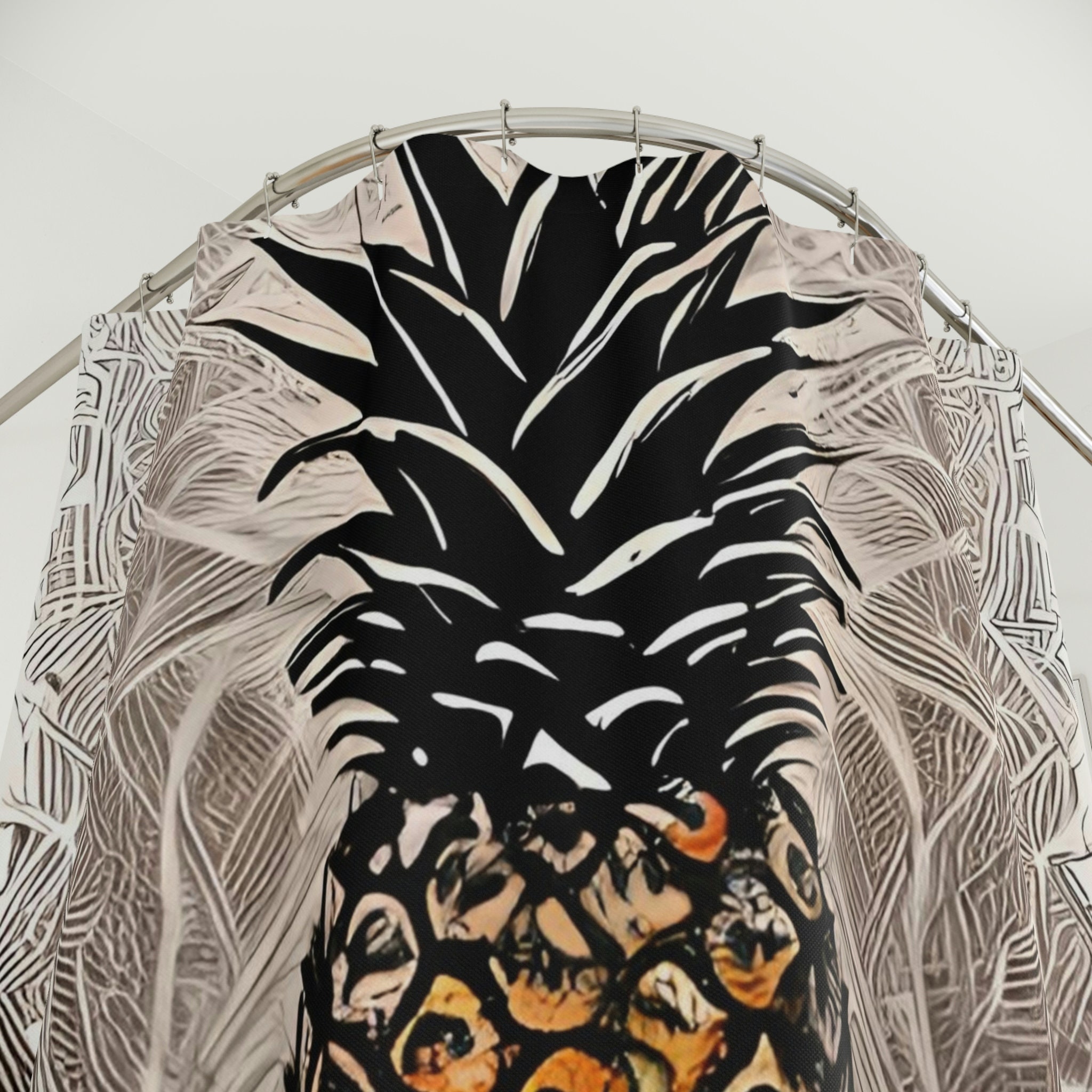 Hand-Drawn Plants Greenhouse Botanical Print Shower Curtain - Image 3