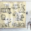 Hand-Drawn Teddy Bear Kids Shower Curtain For Adorable Bathroom Decor