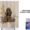 Hand-Painted Puppy Shower Curtain, Unique Bathroom Decor With Colorful Watercolor Art