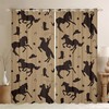 Handmade Horse Silhouette Window Curtains - Western Cowboy Retro Farm Animal Horseshoe Design 