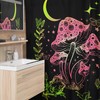 Handmade Unique Frog And Mushroom Shower Curtain With Quarter Moon And Stars - A Delightful Touch Of Nature
