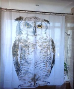 Handsome Cute Night Owl Bathroom Waterproof Fabric Shower Curtain