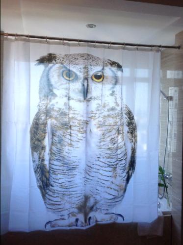 Handsome Cute Night Owl Bathroom Waterproof Fabric Shower Curtain