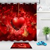 Hanging Heart Ornament Fabric Shower Curtain for Bathroom Decor