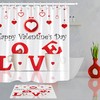 Hanging Hearts with Creative Cups Shower Curtain for Bathroom Decor