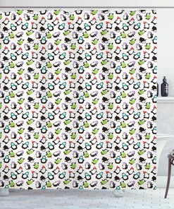 Happy Animal Print Penguin Funny Shower Curtain For Bathroom Decor