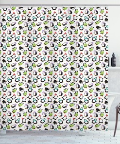 Happy Animal Print Penguin Funny Shower Curtain For Bathroom Decor