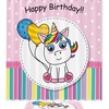 Happy Birthday Unicorn Shower Curtain with Matching Mat 