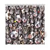 Happy Boston Terrier Portraits Printed Shower Curtain - Perfect For Dog Lovers