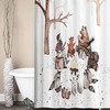 Happy Camper Camping Trailer Deer Fabric Shower Curtain for RV Bathroom Decor