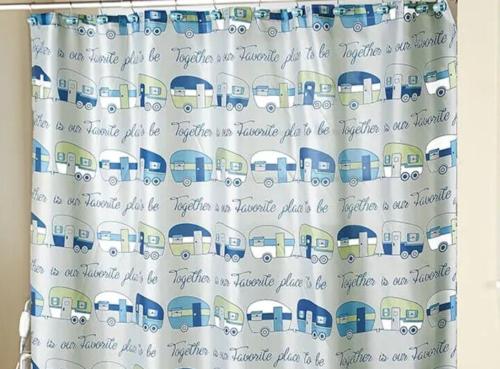 Happy Camper Shower Curtain With Rv Design - Image 2