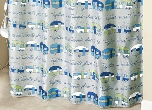 Happy Camper Shower Curtain With Rv Design - Image 3