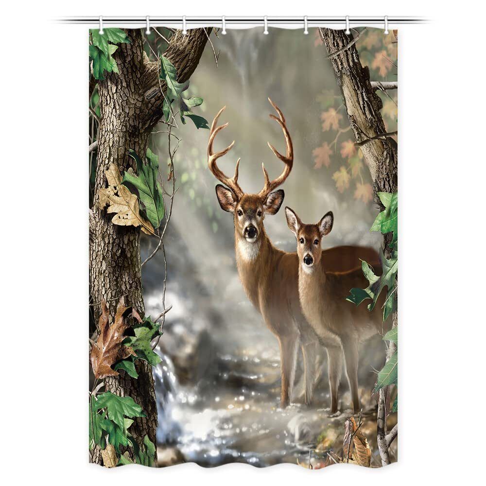 Happy Camper Shower Curtain With Tent Design