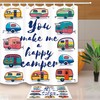 Happy Camper Shower Curtain for Summer Beach Bathroom 