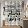 Happy Camping Shower Curtain - A Fun And Positive Bathroom Idea For Travel Trailers