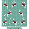 Happy Christmas Scarf Deer Printed Bathroom Tub Set With Waterproof Fabric Shower Curtain