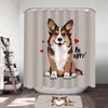 Happy Cute Dog Puppy Shower Curtain, Loving Bathroom Decor For Pet Owners