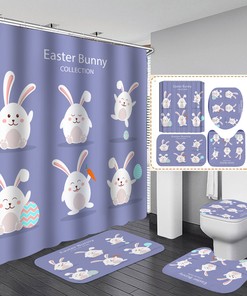 Happy Easter Baby Rabbit Shower Curtain