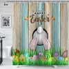 Happy Easter Cartoon Shower Curtain For Cute Bathroom Decor