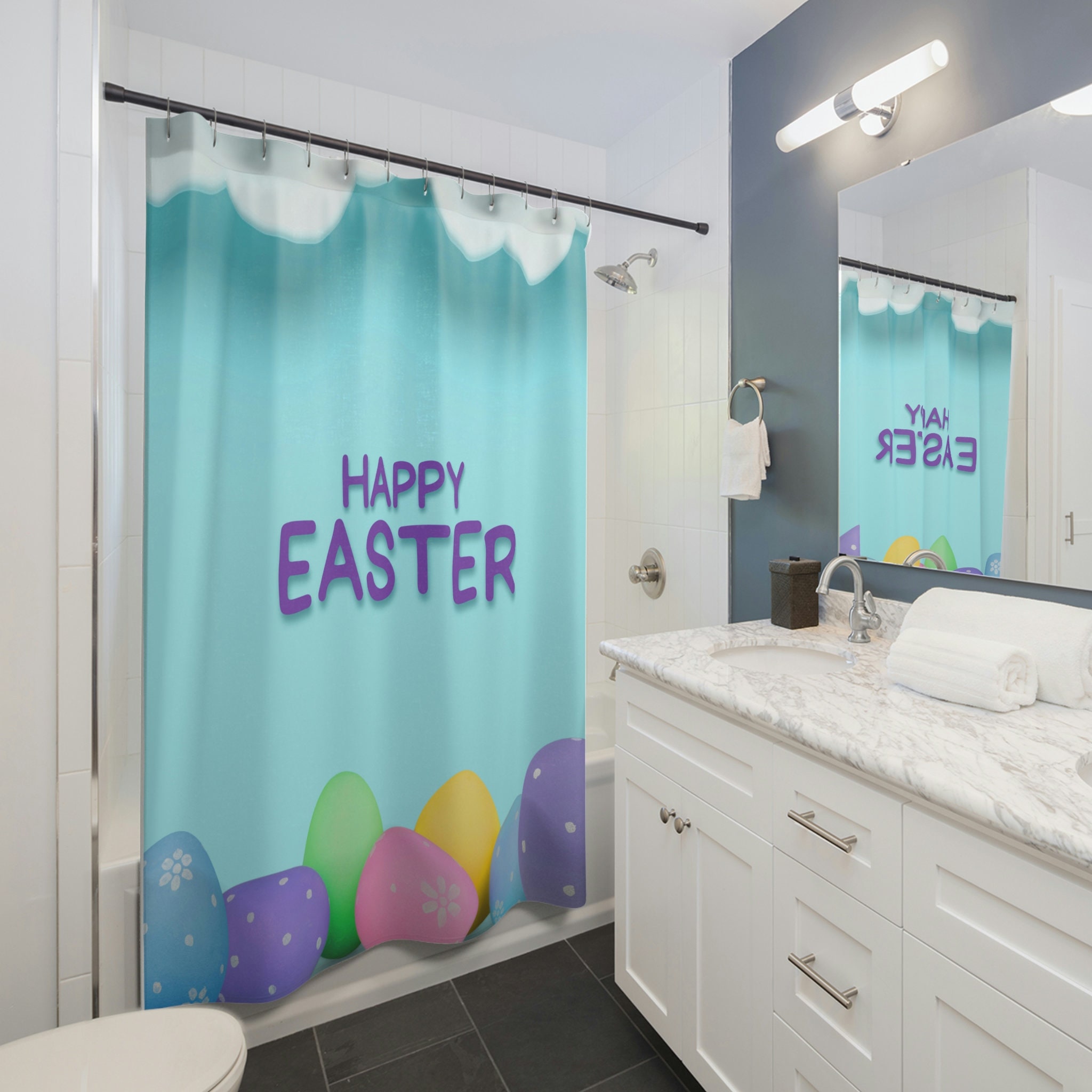 Happy Easter Day Custom Fun Family Shower Curtain
