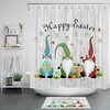 Happy Easter Gnome Rustic Board Shower Curtain for Bathroom Decor