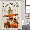 Happy Fall Y'All Shower Curtain With Pumpkin And Scarecrow - Experience The Autumn Vibes In Your Bathroom