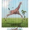 Happy Giraffe Vintage Bathroom Shower Curtain With Microfiber Accents, Machine Washable