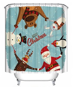 Happy Holidays Friends Christmas Printed Shower Curtain: Festive And Fun Bath Decor