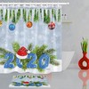 Happy New Year 2020 Baubles and Snowflakes Shower Curtain for Festive Bathroom 