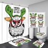 Happy New Year Waterproof Merry Christmas Shower Curtain for Bathroom Decor