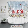 Happy Santa Penguin Print Waterproof Fabric Shower Curtain For Festive Bathroom Decor