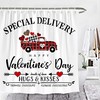 Happy Valentine's Day Heart Truck Shower Curtain - Love Themed Bathroom Decor by Wencal with Luxury Shower Curtains