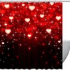 Happy Valentines Day Snowflake Print Fabric Shower Curtain for Romantic Winter Bathroom