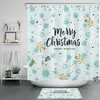 Happy Winter Leaves Snowflake Christmas Shower Curtain - Modern Rustic Bathroom Decor