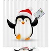 Happy Xmas Penguin Waterproof Shower Curtain For A Fun Bathroom