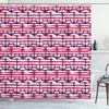 Harbour Stripe Blue Anchor Print Shower Curtain For A Nautical Bathroom