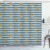Harbour Stripe Vintage Anchors Print Shower Curtain For A Nautical Bathroom