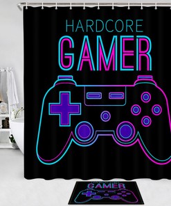 Hardcore Gamer Shower Curtain For A Gaming-Inspired Bathroom