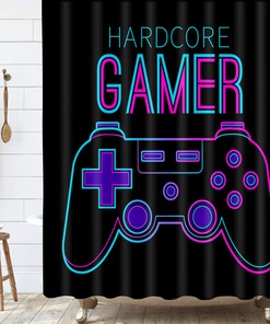 Hardcore Gamer Shower Curtain For A Gaming-Inspired Bathroom