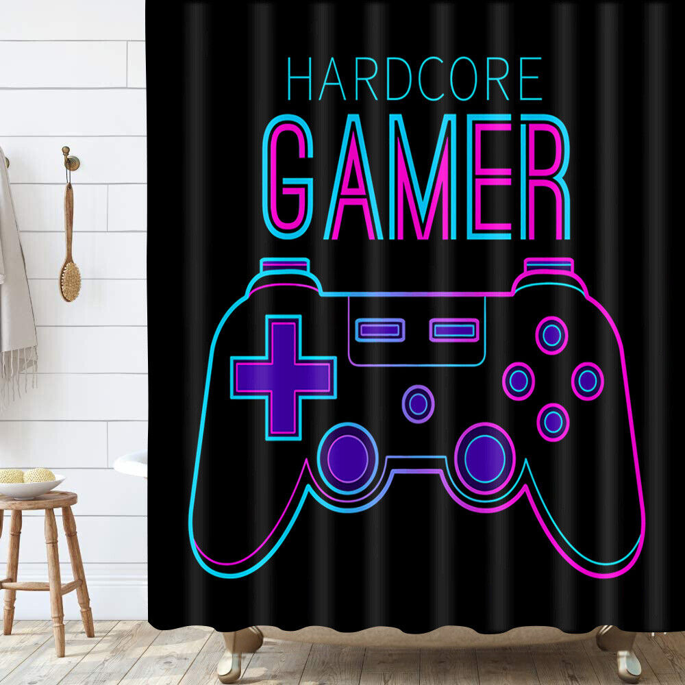 Hardcore Gamer Shower Curtain For A Gaming-Inspired Bathroom