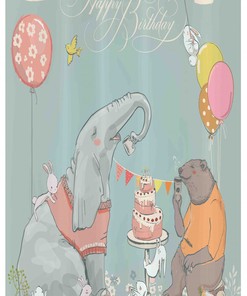 Hares Elephant Stall Birthday Shower Curtain For A Special Occasion Bathroom