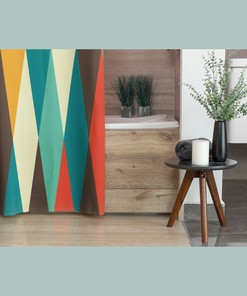 Harlequin Design Mid Century Modern Shower Curtain for a Chic and Modern Bathroom Dcor 
