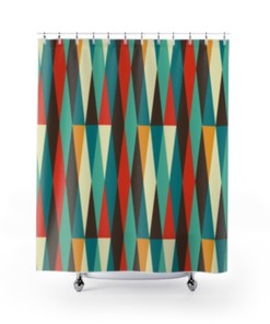 Harlequin Design Mid Century Modern Shower Curtain for a Chic and Modern Bathroom Dcor
