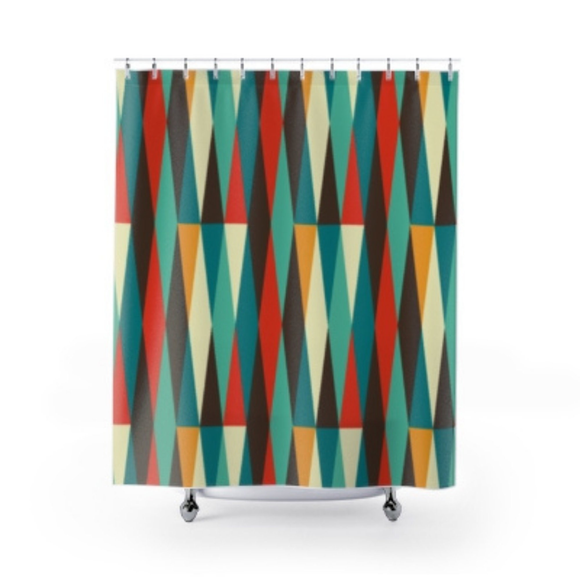 Harlequin Design Mid Century Modern Shower Curtain for a Chic and Modern Bathroom Dcor