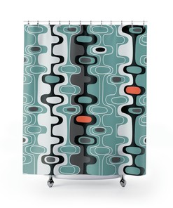 Harlequin Design Mid Century Retro Geometric Shower Curtain for A Chic and Artistic Bathroom Dcor