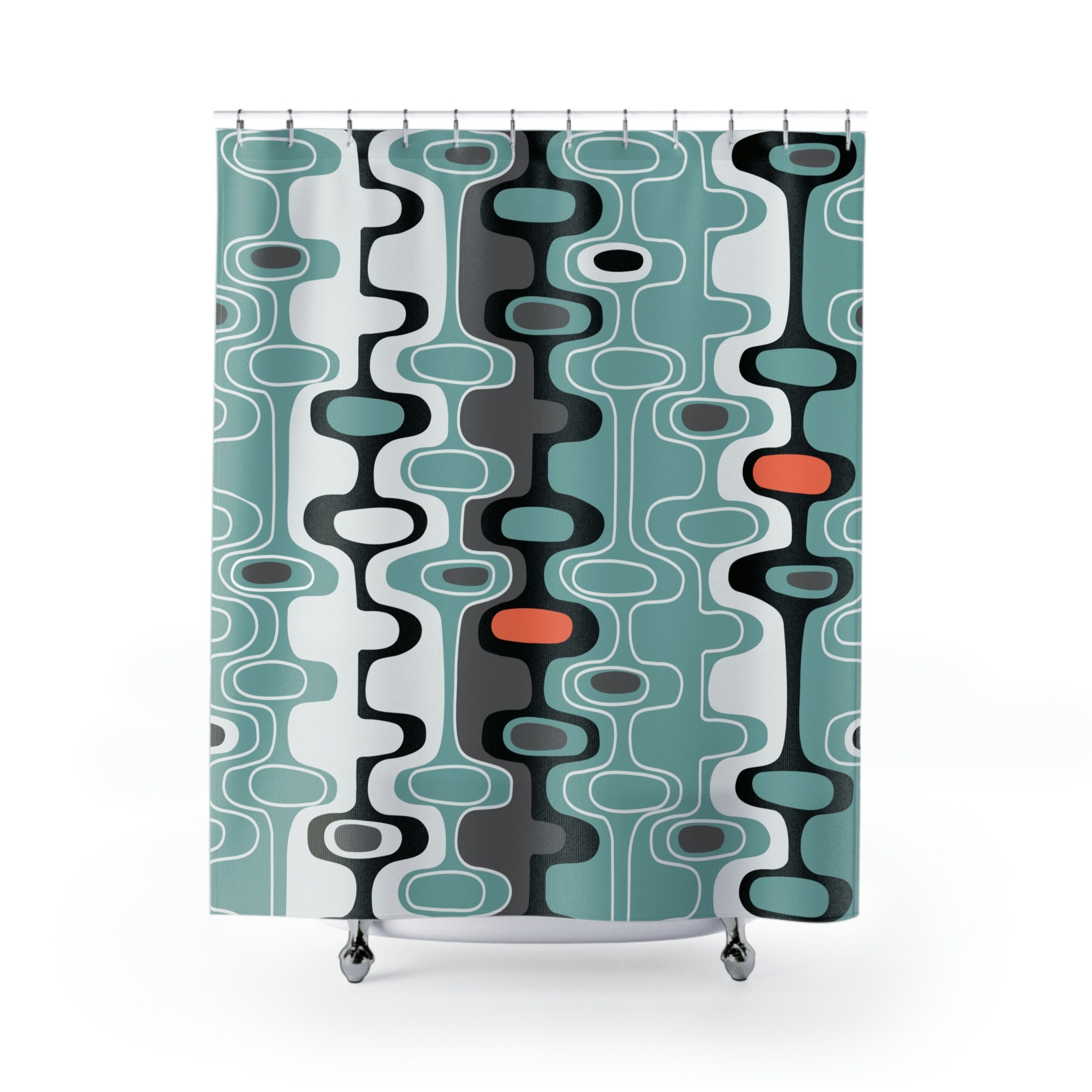 Harlequin Design Mid Century Retro Geometric Shower Curtain for A Chic and Artistic Bathroom Dcor