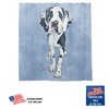 Harlequin Great Dane Puppy Dog Art Blue Shower Curtain For A Dog-Loving Bathroom